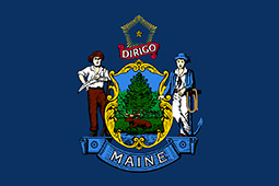 Concrete Barriers Maine Flag