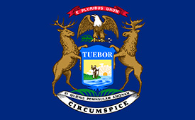 Concrete Barriers Michigan Flag
